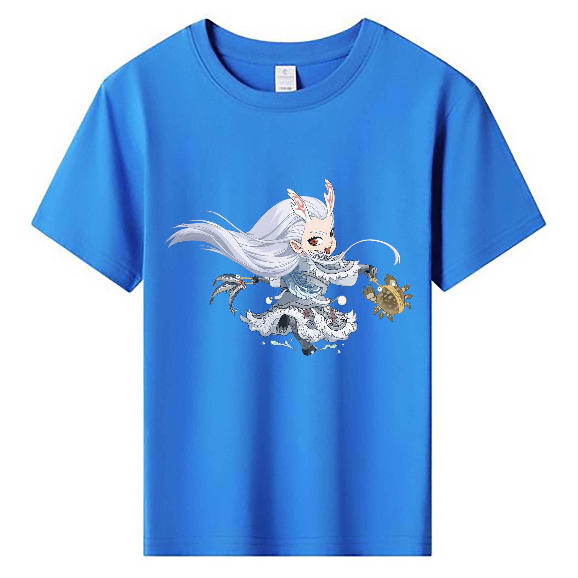 （画像用） Ne Zha 2 ナタ 魔童の大暴れ 綿100％キッズTシャツ（フロントプリント）
